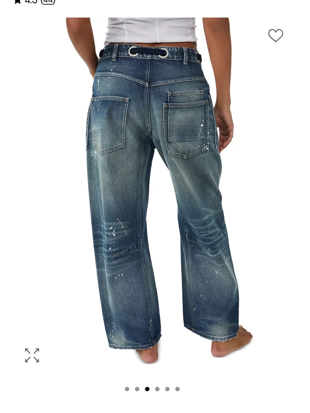 We The Free Moxie Low Slung Pull On Barrel Jeans in Timeless Blue - Picture 5 of 5